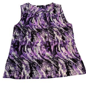🔥 4 for $20 DEAL 🔥 Elementz Sleeveless Top Purple Black Abstract Print Size M